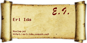 Erl Ida névjegykártya